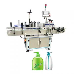 Máquina de rotulagem automática de tampa de garrafa com superfície plana completa
